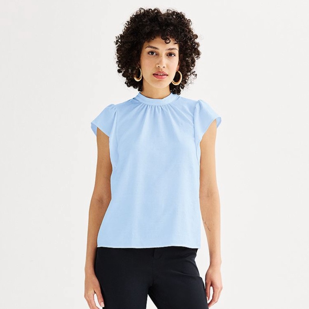 NWT Women's Nine West Mockneck Popover Top
